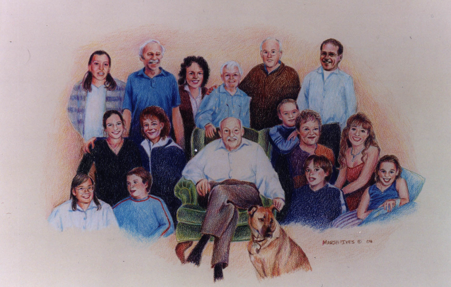 Sixteen People and a Dog