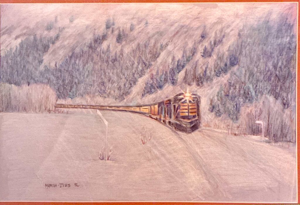 Train on Bird Flats in the Snow